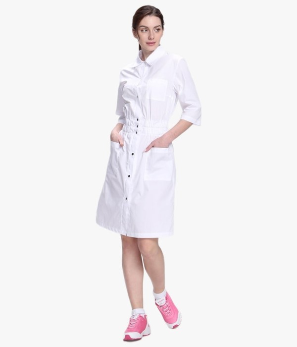 Халат женский Симпл-004 (тк.Смесовая,120) MedLine, белый