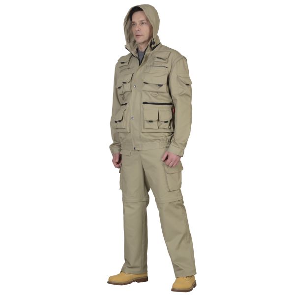 Костюм Сириус-Тигр, куртка, брюки, цвет песочный, ткань Родос, 245 г/м2