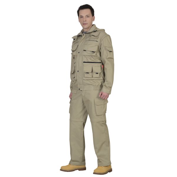 Костюм Сириус-Тигр, куртка, брюки, цвет песочный, ткань Родос, 245 г/м2