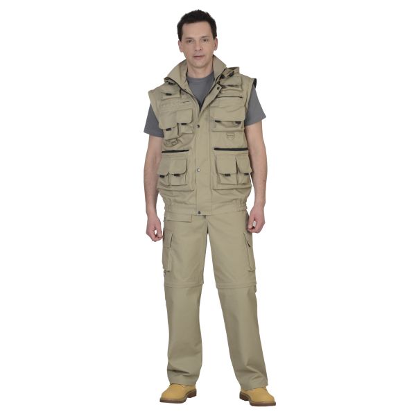 Костюм Сириус-Тигр, куртка, брюки, цвет песочный, ткань Родос, 245 г/м2