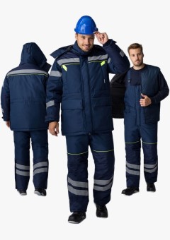 Костюм зимний мужской ProfLineSpecialist (тк.Мембрана) полукомбинезон, тёмно-синий