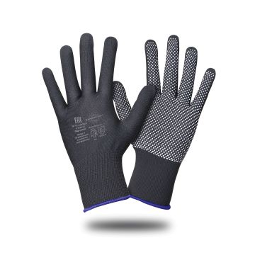 Перчатки Safeprotect НейпМикро-Ч, нейлон+ПВХ-микроточка, цвет чёрный