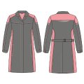 Халат женский ProfLineSpecialist (тк.Смесовая,240), серый/розовый