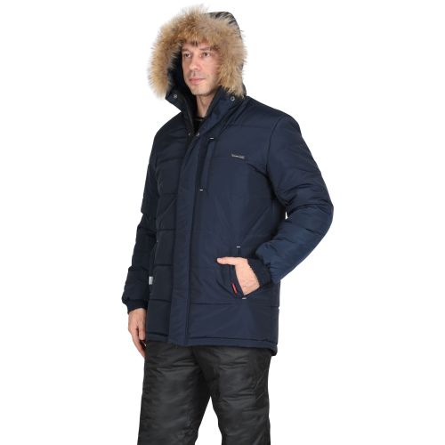 Куртка мужская зимняя "Сириус-Форвард-Норд", цвет тёмно-синий, воротник с мехом
