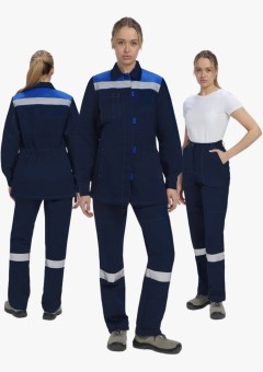 Костюм женский Веснис-1 СОП (тк.Саржа,250) брюки, тёмно-синий, васильковый