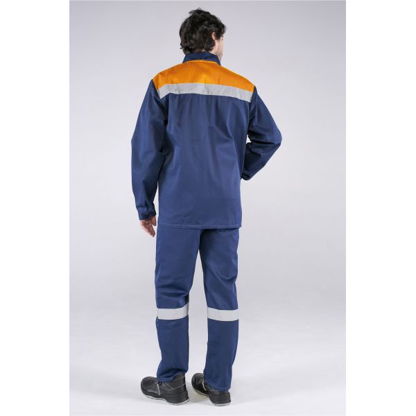 Костюм Стандарт СОП, ткань Смесовая, 210 г/м2, куртка, брюки, цвет тёмно-синий, оранжевый