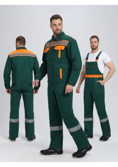 Костюм Итрорис-2 СОП (тк.Саржа,250) п/к, т.зеленый/оранжевый