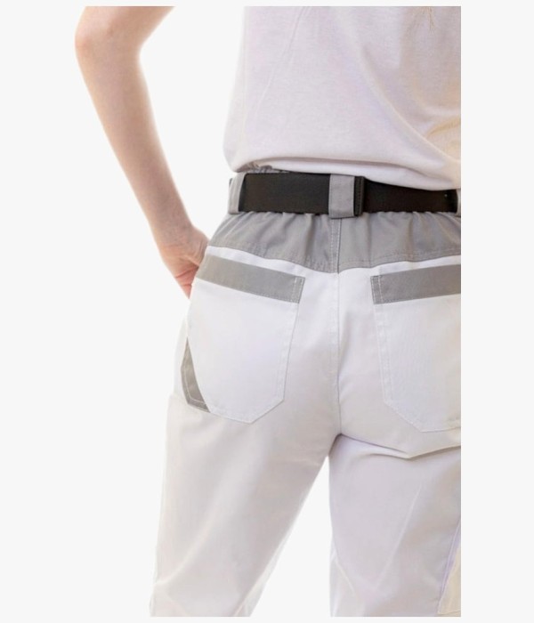 Брюки летние женские Brodeks KS328, белый, серый