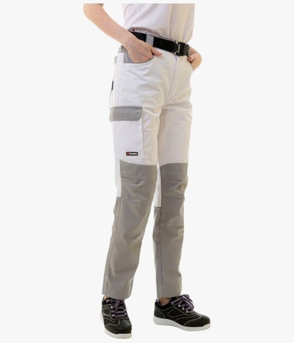 Брюки летние женские Brodeks KS328, белый, серый