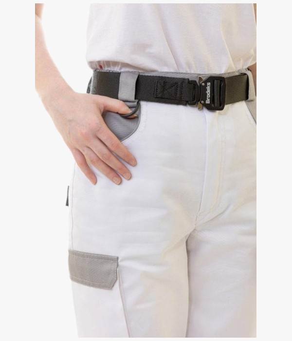 Брюки летние женские Brodeks KS328, белый, серый