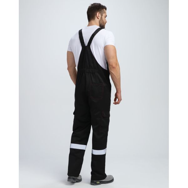 Костюм Титан СОП с капюшоном, ткань Смесовая, 210 г/м2, полукомбинезон, цвет чёрный, красный