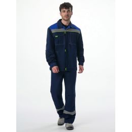 Костюм Фаворит-2 СОП, ткань Смесовая, 210 г/м2, полукомбинезон, цвет тёмно-синий, васильковый, красный