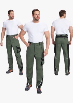 Брюки мужские ProfLineLeader (тк.Хлопок/Спандекс,260), хаки, чёрный