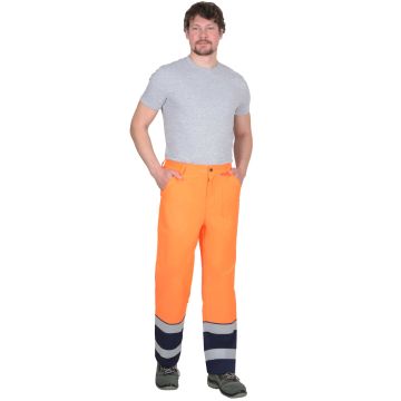 Брюки рабочие мужские Сириус-Терминал-3-РОСС оранжевые с тёмно-синим