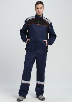 Костюм Практичный-2 СОП (тк.Смесовая,210) п/к, т.синий/черный