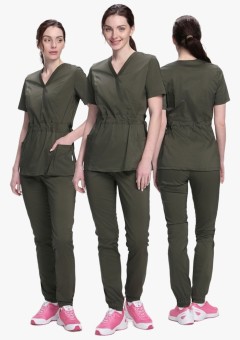 Костюм хирургический женский MedLine (тк.Стрейч,120), хаки