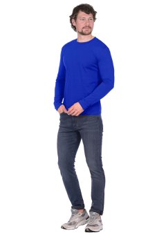 Футболка длинные рукава васильковая 160г/м2 (Х60)