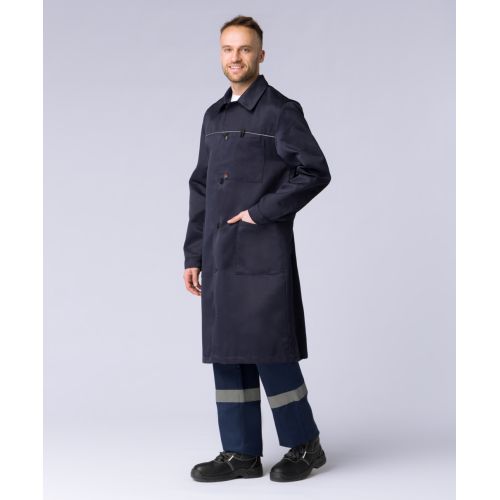 Халат мужской ИТР, ткань Смесовая, 210 г/м2, цвет тёмно-синий