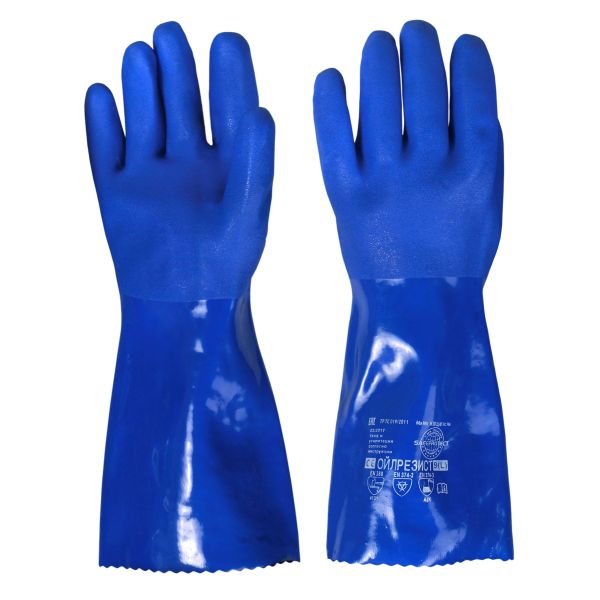 Перчатки ПВХ Safeprotect Ойлрезист, длина 35 см