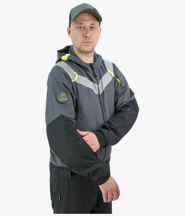 Комбинезон летний мужской Brodeks KS503, серый, чёрный