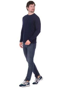 Футболка длинные рукава темно-синяя 160 г/м2 (х60)