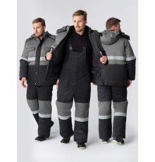 Костюм зимний Нордхард-2 СОП (тк.Смесовая,250) п/к, черный/серый
