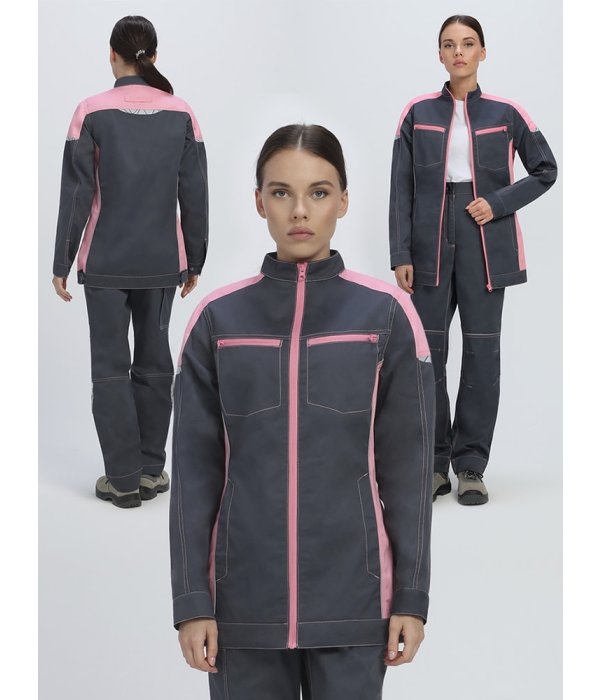 Куртка женская ProfLineSpecialist (тк.Смесовая,240), серый/розовый