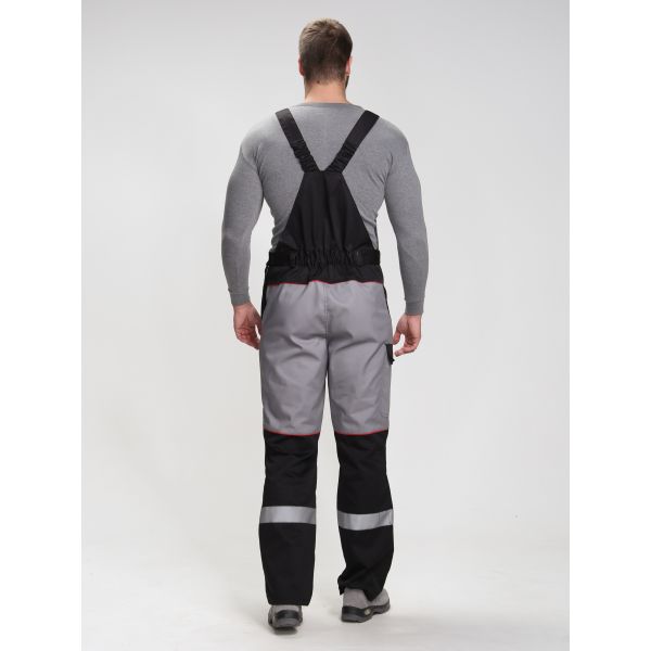 Костюм Сервис IMP, ткань Смесовая, 240 г/м2, полукомбинезон, цвет серый, чёрный