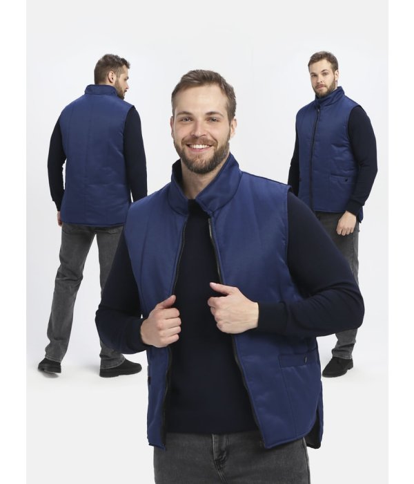 Жилет утепленный Универсальный (Смесовая, 210), темно-синий