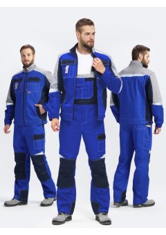 Костюм Вектрон-2 (тк.Смесовая,240) п/к, васильковый/т.синий/серый