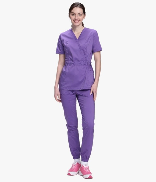 Костюм хирургический женский Модерн-004 (тк.Стрейч,120) MedLine, сиреневый