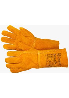 Краги из спилка оранжевого цвета без подкладки Extra Lux Gward