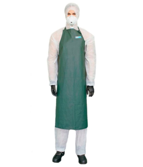 Фартук Chemical WPL оливковый, размер 120х97 см, ткань с ПВХ покрытием пл.480 гр/кв.м. (х25) (ЧЗ)