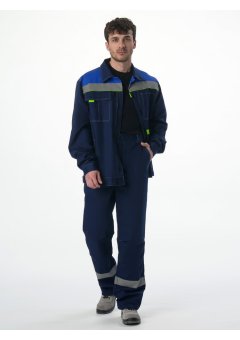 Костюм Флофт-1 СОП (тк.Смесовая,210) брюки, т.синий/васильковый