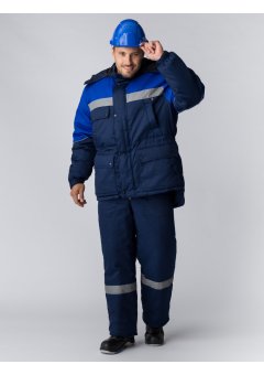 Костюм зимний Баррик-2 СОП (тк.Смесовая,210) п/к, т.синий/васильковый