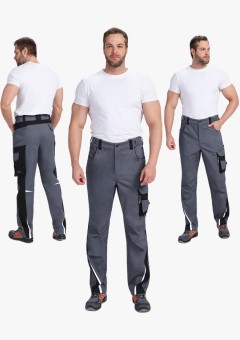 Брюки мужские ProfLineLeader (тк.Хлопок/Спандекс,260), серый, чёрный