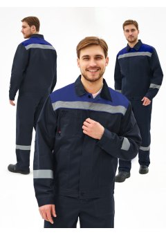 Костюм Липецк-1 СОП CH (тк.Смесовая,280) брюки, т.синий/васильковый