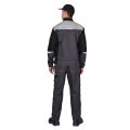 Костюм СИРИУС-МЕГА-ПРЕСТИЖ-Л куртка, п/к, темно-серый с черным, 245 г/м2, 65% ПЭ, 35% ХБ