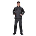 Костюм СИРИУС-МЕГА-ПРЕСТИЖ-Л куртка, п/к, темно-серый с черным, 245 г/м2, 65% ПЭ, 35% ХБ