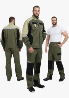 Костюм мужской Вектрон-1 (тк.Смесовая МВО,240) брюки, хаки, чёрный, бежевый