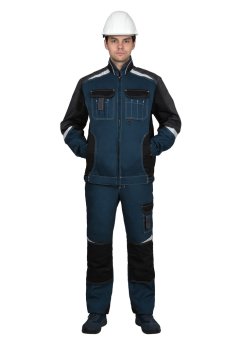 Куртка СИРИУС-КАСПИЙ морена с черным, тёмно-серым и СОП, 245 г/м2, 65%ПЭ, 35%ХБ