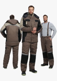 Костюм зимний мужской Вектрон-1 (тк.Смесовая,240) брюки, коричневый, чёрный, бежевый
