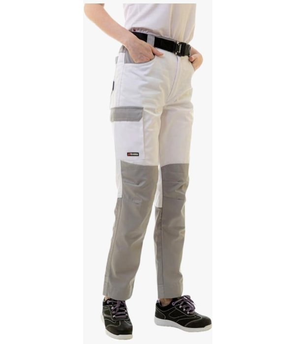 Брюки летние женские Brodeks KS328, белый, серый