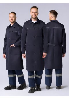 Халат мужской Рабочий (тк.Смесовая,210), т.синий