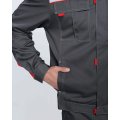 Костюм Флофт-1 Премиум СОП У. (тк.Смесовая,240) брюки, т.серый/серый/красный