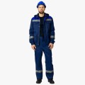 Костюм мужской Титан-1 СОП с капюшоном (тк.Смесовая,210) брюки, тёмно-синий, васильковый