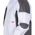 Костюм СИРИУС-ЦИТРИН куртка, брюки белый со средне-серым, 245 г/м2, 65%ПЭ, 35%ХБ