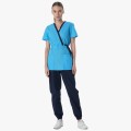 Костюм женский Симпл-001 (тк.Смесовая,120) MedLine, тёмно-синий, голубой