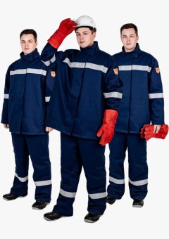 Костюм сварщика зимний Гефест-СОП 2 кл. защиты (тк. Хлопок-ОП, 420 гр/м2) брюки, тёмно-синий