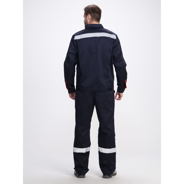 Костюм Фаворит-1 СОП усиленный IMP, ткань Смесовая, 210 г/м2, куртка, брюки, цвет тёмно-синий, васильковый, красный